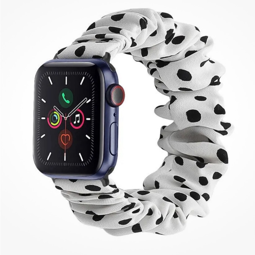 🤍NEW Scrunchie Loop Strap Band for Apple Watch 6 38/40mm- White/black- stretchy